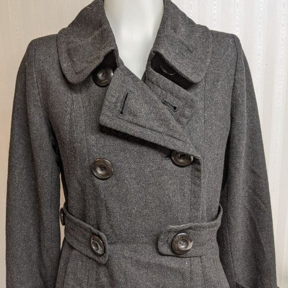 Papaya Double Breasted Peacoat Outerwear Wool Blend Small - Picture 12 of 12